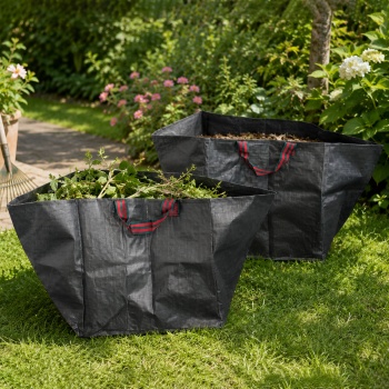 Preview: Gartentaschen mit Tragegriff, 64L, im 2er Set – Selbststehender Laub- & Gartenabfallsack wasserabweisend, faltbar für Laub & Rasenschnitt