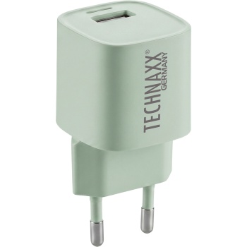 Preview: 30W GaN Mini Schnellladegerät: 6-mal schnelleres Laden, USB C & A Netzteil - Leistungsstarkes kompaktes Ladegerät, Grün
