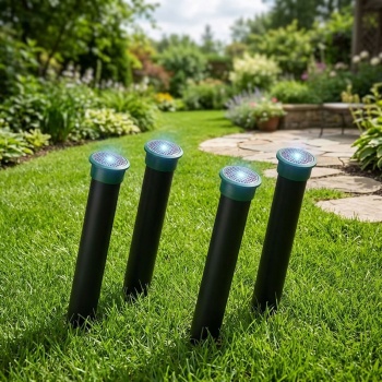 4er-Set Effektiver Tiervertreiber Erdspiess gegen Wühlmäuse, Maulwürfe, Ameisen, Schlangen & Wildtiere - Schutz für Garten & Rasen