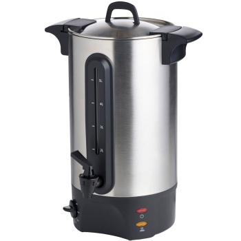 Preview: Glühweinkocher 5L mit Zapfhahn, Edelstahlgehäuse: 1300W – Ein Heissgetränkespender für Feste, Glühwein, Kaffee & Punsch – Perfekter Genuss