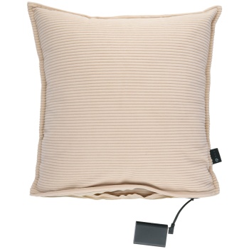 Preview: Heizkissen 45x45 cm für Rücken, Schulter & Nacken: Angenehm, elektrisch und warm: Gemütliches Wärmekissen mit Powerbank, Beige