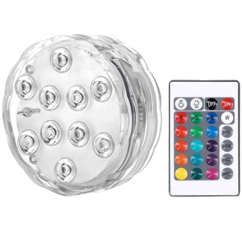 Unterwasser LED-Licht RGB mit Fernbedienung, wasserdicht IP68 bis 1 m, Farbwechsel mit 4 Modi, dimmbar, inkl. 3x AAA Batterien, Dekolicht