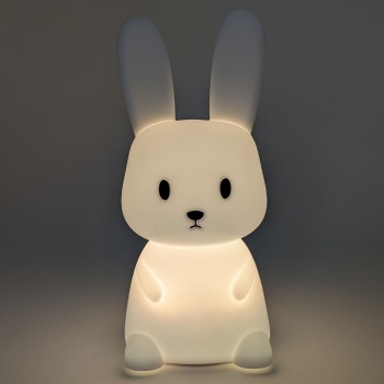 Preview:  Nachtlicht Hase aus Silikon, LED Kinder-Nachtlicht wiederaufladbar mit Akku, Warmweiss und RGB-Farbwechsel, 3 h Timer, Tap-Steuerung, USB-C