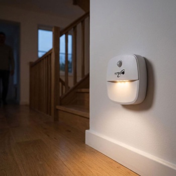 Preview: LED Nachtlicht mit Dämmerungs- und Bewegungssensor, kompakt, 30 Lumen Warmweiss, Orientierungslampe, 120°, inkl. 3x AAA & Montagematerial