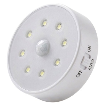 LED-Nachtlicht mit Bewegungsmelder & Helligkeitssensor, 3m Reichweite, 120°, 8 LEDs 1 W, Ein/Auto/Aus, batteriebetrieben inkl. 3x AAA