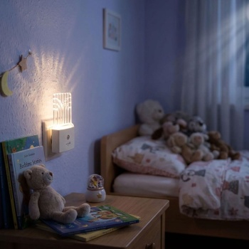 Preview: LED-Nachtlicht Starlight mit Dämmerungssensor, 2,5 Lumen, 0,5 W, Orientierungslicht, dekorative Leuchtscheibe