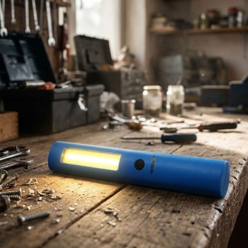 LED-Arbeitsleuchte mit COB-Technik 300 Lumen, Magnet zum Befestigen an Metall, Ein-/Ausschalter, inkl. 3x AAA, kompakte Stablampe