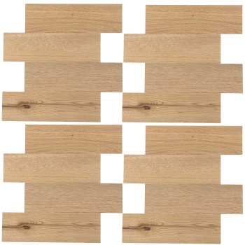 Preview: Fliesenaufkleber Selbstklebend, helle Holzmaserung - 4 Stück, 25x25 cm SPC Wandfliesen Wasserfest - Fliesen Küche Bad Wand