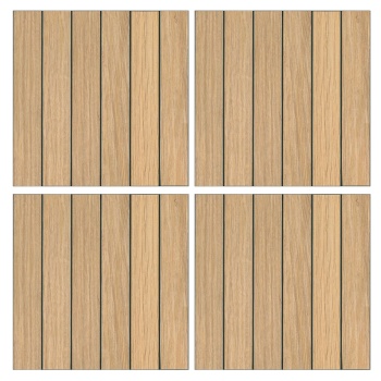 Preview: Fliesenaufkleber Selbstklebend, Holzoptik - 4 Stück, 25x25 cm SPC Wandpaneele Wasserfest - Fliesen Küche Bad Wand
