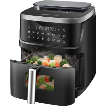 Preview: Dampf-Heissluftfritteuse mit 7-Liter-Behälter, 3-in-1 Multifunktionsgerät für Heissluftgaren, Dampfgaren & Kombigaren mit Selbstreinigung