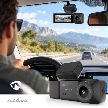 Preview: Dashcam 4K mit Innenraumkamera und GPS, Dual Autokamera vorne und innen mit 3,16 Zoll Display, WLAN, Nachtsicht, Parkmodus, Loop-Aufnahme, schwarz