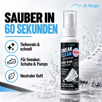 Preview: Schuhreiniger Spray 100 ml für Sneaker, Schuhe und Pumps, Sneaker Reiniger für Textil, Leder, Mesh und Canvas, entfernt Schmutz und Flecken in 60 Sekunden