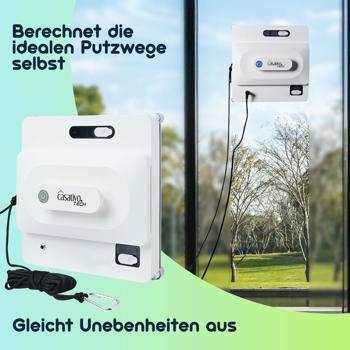 Preview: Smarter Fensterputz-Roboter mit App & Fernbedienung – Automatischer Fensterreiniger für streifenfreie Sauberkeit, rahmenlose Fenster, inkl. 4 Pads