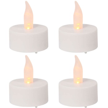 Preview: LED Teelichter 4er-Set inkl. Batterien: Elektrische Kerzen für Deko, Tischdeko, Hochzeit & Geburtstag: Stimmungsvolle Teelicht LED-Lampen