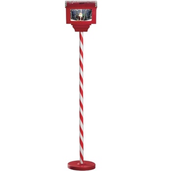 Preview: Wunderschöner Deko LED Briefkasten: 150 cm mit Schnee, Musik & Licht für Innen - Magische Weihnachtsdeko, Batterie & USB-C
