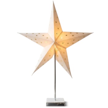 Preview: LED Leuchtstern mit Timer und Metallfuss: grosser Weihnachts- und Fensterstern stehend für moderne Weihnachtsbeleuchtung IP20, Ø60cm