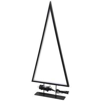 Preview: Moderne LED Deko Tannenbaum-Leuchte in Schwarz mit warmweissem Licht, 120 LEDs, elegante Tischleuchte für Weihnachten & Fensterbank