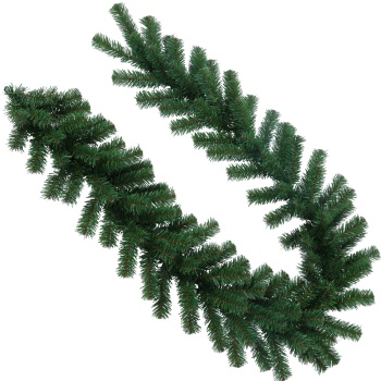 Preview: Tannengirlande grün 180 x 30 cm – dekorative Weihnachtsgirlande für Kaminsims, Treppengeländer, Türrahmen, Fensterbank und festliche Tischdeko