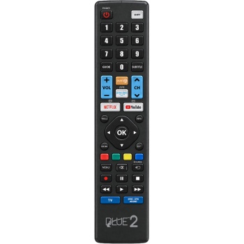Preview: Universale Fernbedienung für Audio & Smart TV: Universalfenbedienung für 2 Geräte per App programmierbar, Ersatzfernbedienung für Fernseher & Audio
