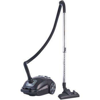 Preview: Bodenstaubsauger 850 W grau schwarz matt, Staubsauger mit Beutel 3 l, waschbarem HEPA Filter, Teleskopstange und automatischer Kabelaufwicklung, 5 m Kabel