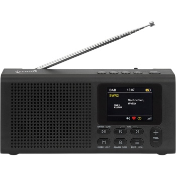 Preview: DAB+ Radio tragbar mit Bluetooth und Weckfunktion im Set mit 20 AA Batterien, Digitalradio DAB+ und UKW, Farbdisplay, Netz- oder Batteriebetrieb, schwarz