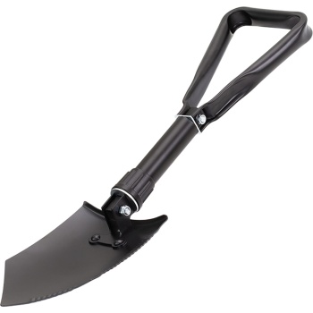 Preview: Robuster Klappspaten mit Sägezahnung & Tasche – Vielseitige Feldschaufel aus Kohlenstoff-Stahl für Camping, Outdoor & Garten 