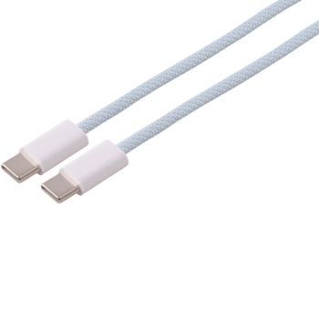 Preview: 2er-Set USB-C Ladekabel 1,8 m 240W, USB-C auf USB-C Kabel blau mit Textilgeflecht, PD 3.1 Schnellladekabel und USB 2.0 Datenkabel für Notebook, Tablet, Handy