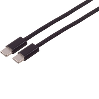 USB-C Kabel 3 m lang 240W, USB-C auf USB-C Ladekabel schwarz mit Textilmantel, PD 3.1 Schnellladekabel, USB 2.0 Datenkabel für Laptop, Tablet, Handy