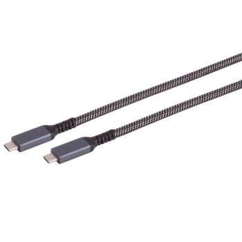 USB-C Kabel mit 100W Ladeleistung, 1 m, USB 3.2 Gen 2 Datenkabel mit 10 Gbit/s und 4K Video, USB-C auf USB-C Ladekabel Textil für Laptop, Monitor, SSD
