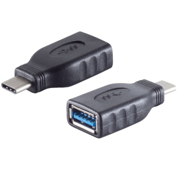 USB-C Adapter auf USB-A Buchse, OTG Adapter USB 3.0 mit 5 Gbit/s, USB-C Stecker auf USB-A für Smartphone, Tablet und Laptop, kompakt, schwarz