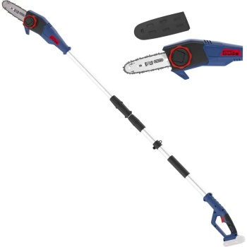 Preview: Akku Hochentaster 18V Teleskop Astsäge bis 2,49 m, Akku Kettensäge für Äste mit 24 cm Schwert, Kettenschmierung, Schnellspanner, ohne Akku