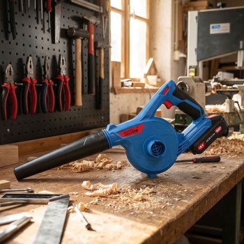 Akku Bläser und Sauger 18V kompakt, Akku Gebläse und Handsauger 2 in 1 mit 3 Stufen und Schmutzfangsack für Werkstatt, ohne Akku und Ladegerät
