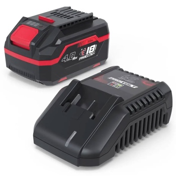 Preview: Akku und Ladegerät Set 18V, Starter Kit mit 4,0 Ah Akku und 3 A Schnellladegerät, Ersatzakku 72 Wh für Akku Gartengeräte und Akkuwerkzeug