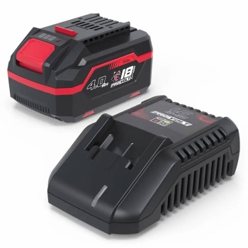 Preview: Akku und Ladegerät Set 18V, Starter Kit mit 4,0 Ah Akku und 3 A Schnellladegerät, Ersatzakku 72 Wh für Akku Gartengeräte und Akkuwerkzeug