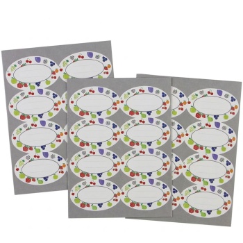 Etiketten für Einmachgläser 24 Stück, selbstklebende Aufkleber aus Papier zum Beschriften von Konfitüre, Eingemachtem und Vorratsgläsern, in 2 Grössen