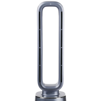 Preview: Heizlüfter ohne Rotor 2000 W, rotorloser PTC Keramik Heizlüfter mit Fernbedienung, Thermostat, 45° Oszillation, Timer und Ambientelicht, silber