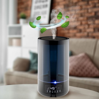 Preview: Luftbefeuchter 4,3 l mit Hygrostat und Aroma Diffusor, leiser Raumbefeuchter mit 3 Nebelstufen, Timer bis 12 h, Schlafmodus und Nachtlicht