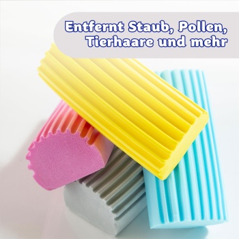 Preview: Scrub Daddy Damp Duster Gelb, Staubschwamm, feuchter Staubwischer für Jalousien, Lüftungsgitter, Sockelleisten und Spiegel, wiederverwendbar und auswaschbar
