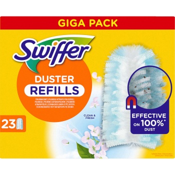 Preview: Swiffer Staubmagnet Nachfüllpack mit Febreze Duft, 23 duftende Staubtücher für den Staubmagnet Griff, Ersatztücher zum Abstauben von Möbeln und Regalen