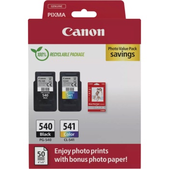 Canon PG-540 / CL-541 Druckerpatronen Multipack, Original Tintenpatronen schwarz und farbig, 2 Patronen für je ca. 180 Seiten, für Pixma MG, MX und TS Drucker