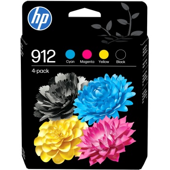 HP 912 Druckerpatronen Multipack 6ZC74AE, 4 Original Tintenpatronen Schwarz, Cyan, Magenta und Gelb, für HP OfficeJet Pro 8010 und 8020 Drucker