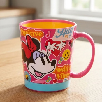 Minnie Mouse Kinder Trinkbecher mit Kippschutz 410 ml: Bunter praktischer Kunststoffbecher für Schule, Kindergarten & unterwegs