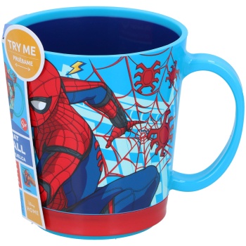 Preview: Spiderman Kinder Trinkbecher mit Kippschutz 410 ml: Bunter praktischer Kunststoffbecher für Schule, Kindergarten & unterwegs