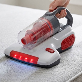 Preview: Matratzenstaubsauger mit UV-Licht, 400 W Handstaubsauger beutellos für Matratzen, Sofas, Kissen und Polster, mit waschbarem HEPA-Filter und 4,5 m Kabel