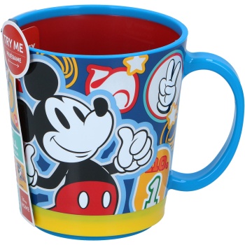 Preview: Mickey Mouse Kinder Trinkbecher mit Kippschutz 410 ml: Bunter praktischer Kunststoffbecher für Schule, Kindergarten & unterwegs