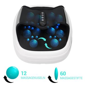 Preview: 3D Shiatsu Fussmassagegerät mit Wärme & Luftdruck. Rollenmassage für Fusssohle, Ferse, Zehen inkl. Akupunkturfunktion, tiefenentspannend