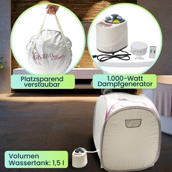 Preview: Wellnessoase für Zuhause – Mobile Sauna & Dampfbad (1000W) mit Fernbedienung & Timer – Entspannung pur auf Knopfdruck