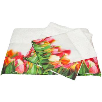 Preview: Handtuch Tulpenspiel - Weiches Baumwoll-Frotteehandtuch 50x100 cm - Saugfähig, hautfreundlich, 380 g/m² - Waschbar 60°C - Für Bad & Gäste-WC