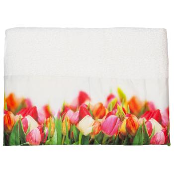 Badetuch Tulpenspiel - Kuschelig weiches Baumwoll-Duschtuch für Gästebad - 90x180 cm - Hautfreundlich & saugstark - Maschinenwaschbar 60°