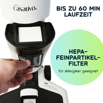 Preview: Hocheffizienter 2-in-1 Boden-Wischsauger mit HEPA-Filter, 220 W, 550ml, Akkubetrieb, OLED-Display, Flexibles Saugen & Wischen für eine gründliche Reinigung
